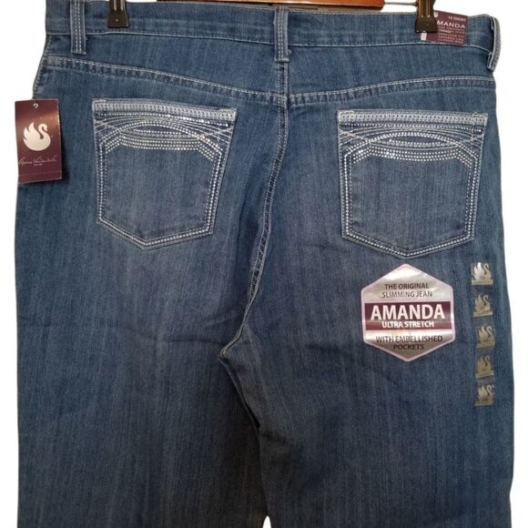 Gloria Vanderbilt Amanda Heritage Fit Tapered Leg Embellished Pockets Jeans - Picture 2 of 11